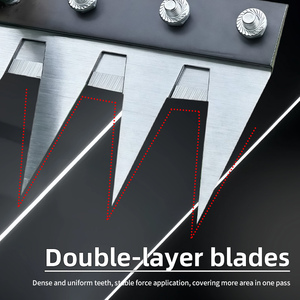 Houe de jardinage et râteau de désherbage en acier inoxydable, outil agricole à manche en bois, 5 dents pour prélever, racler, <span class=keywords><strong>niveler</strong></span>, dégraisser le sol et nettoyer - Product Image 5