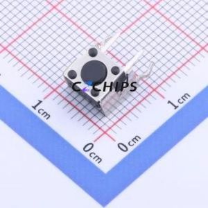 YTS1R0092ABT10 Tactile Switch Bent Lead Through Hole-3P,6x6mm Switch Single Pole Single Throw Round Button 2.5N Right Angle - Product Image 1