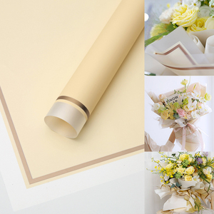 Paquete de 20 Hojas de Papel de Regalo con Borde Dorado, Papel de Envolver Coreano con Borde Dorado, Papel para Envolver Ramos de Flores - Product Image 2