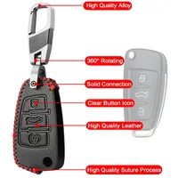 Étui de remplacement en cuir à 3 boutons pour clé de voiture pliable avec télécommande, compatible avec les modèles A2, A3, A4, A6, A6L, A8, Q7, TT