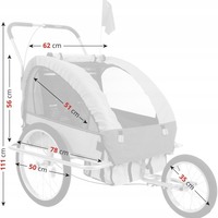 Remorque de cargaison de vélo en métal de voyage d'installation facile détachable enfants trois roues 3 en 1 remorque de vélo pour animaux de compagnie avec réflecteur