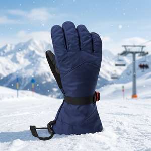 Men Women Polyester Waterproof Insulated Split Finger Ski <b>Gloves</b> Hand <b>Grips</b> Hook Loop Closure for Snowboarding Winter Sports - Product Image 4