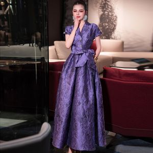 Abbigliamento donna <span class=keywords><strong>Boutique</strong></span> all'ingrosso per l'estate nuovo abito da banchetto elegante con orlo lungo Jacquard temperamento taglie forti vestito 4XL - Product Image 3