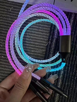 Cable de Carga Rápida 3 en 1 de Nailon Luminoso en la Oscuridad 6A para Computadora, 120 cm
