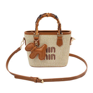 Bolsos de paja para mujer con asa de bambú, tendencia primavera-verano 2026, gran oferta, bolsos de paja para mujer, bolsos para teléfono para niñas - Product Image 6