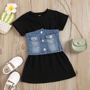 Ensembles de vêtements d'été pour bébés filles de 1 à 6 ans, t-shirt à manches courtes + gilet en jean, 2 pièces, tenues de fête à la mode pour filles - Product Image 6