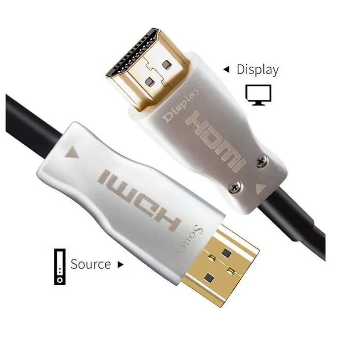 광섬유 HDMI 활성 AOC 4K 60Hz <span class=keywords><strong>해상도</strong></span> 고속 4K 광 HDMI 케이블 이더넷 긴 길이 90M 100M