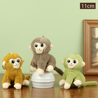 Porte-clés en peluche singe personnalisé OEM de 11 cm, jouet animal en peluche doux, breloque de sac, rembourrage en coton PP, unisexe, pour tous les âges, cadeau d'usine