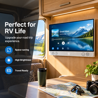 Téléviseur intelligent portable à écran tactile de 22 pouces, système d'exploitation WebOS/Google TV/Tizen en option, 1080P LED, batterie intégrée et Wi-Fi, haut-parleurs doubles pour camping-car