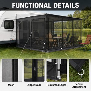 Moustiquaire de protection pour <span class=keywords><strong>auvent</strong></span> de camping-car, enclos anti-moustiques pour <span class=keywords><strong>caravane</strong></span>, sur mesure OEM - Product Image 4
