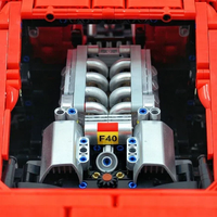 XJD JD017 Blocs de construction de voiture de sport F40 à l'échelle 1:8, 4026 pièces, modèle ABS, ensemble de briques de voiture de course, jouet STEM pour adultes, cadeau