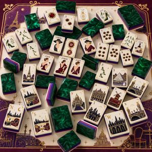 Nouvel ensemble de Mahjong américain de luxe créatif 2026 en stock, 160 tuiles, design <span class=keywords><strong>Tour</strong></span> <span class=keywords><strong>Eiffel</strong></span> et Arc de Triomphe, portable - Product Image 1