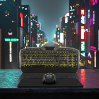 Ensemble clavier et souris de jeu filaire professionnel avec rétroéclairage RGB, clavier multimédia haut de gamme étanche, souris de précision 1600 DPI