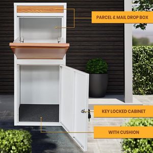 Grande boîte postale et de <span class=keywords><strong>colis</strong></span> extérieure murale en métal à motif de bois pour livraison de <span class=keywords><strong>colis</strong></span> à <span class=keywords><strong>domicile</strong></span> boîtes de ramassage - Product Image 6