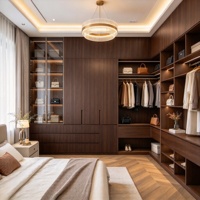 Système d'organisation de rangement pour armoire de luxe sur mesure de haute qualité avec 3 à 8 portes, éclairage LED et portes en verre pour villa de luxe