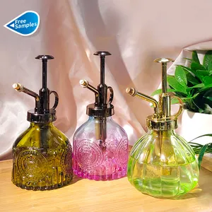 Supplier Colored Glass Vintage Style Plant Water Mister Spray Bottle with Top Pump