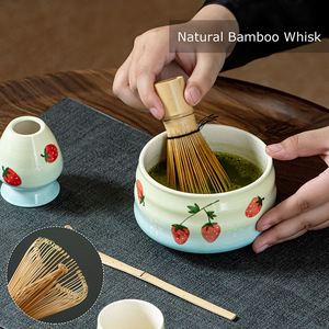 Ensemble de 5 pièces en céramique de style moderne et simple, peint à la main, motif fraise, origine Dehua, pour le thé – Vente chaude - Product Image 3