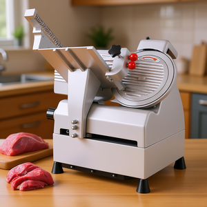 Rebanadora de Carne Eléctrica de 10 Pulgadas con Cuchilla de Acero Inoxidable, Grosor Ajustable de 0-15 mm, Cortadora de Carne Doméstica con Bloqueo de Seguridad para Niños - Product Image 2