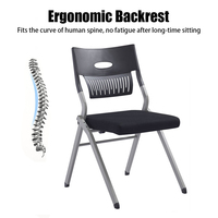 Chaise de bureau pliante avec cadre en acier, siège rembourré orange, dossier ergonomique, sans assemblage, chaise pour événements et réunions, vente en gros, usine