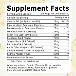 Cápsulas para Eliminar la Retención de Líquidos con Potasio y Hoja de Diente de León, Regulan el Equilibrio de Fluidos, Suplementos Dietéticos, Venta al Por Mayor de Fábrica - Product Image 3