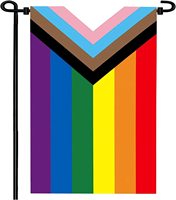 Nouveau drapeau de jardin double face en polyester 100% de 12,5 pouces * 18,5 pouces, motif arc-en-ciel, et bannière LGBTQ pour la décoration