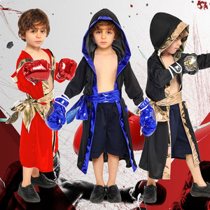 Children's Boxing <b>King</b> Role Play <b>Costume</b> Performance Wear For <b>Kids</b> Breathable Polyester Fiber Spring 2025 - Product Image 1