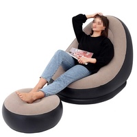 Canapé gonflable floqué, Portable, fauteuil, avec repose-pieds, nouveauté