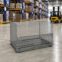 Cage de rangement pliable personnalisée en treillis métallique, conteneur en treillis métallique avec roues, cages de rangement