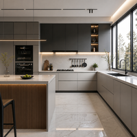 Meubles de cuisine modernes de luxe sur mesure avec îlot, armoires modulaires, solution complète pour toute la maison