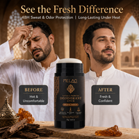 Déodorant Oud & Ambre Marque Privée 45 ° Formule résistante à la chaleur pour le Moyen-Orient, déodorant en stick probiotique haute température 48H