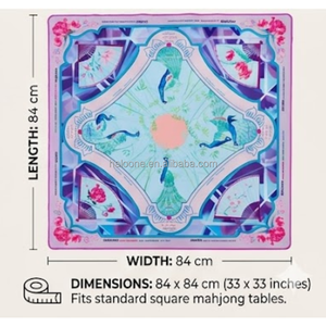 Tapis de <span class=keywords><strong>Mahjong</strong></span> de Luxe Moderne HaloOne Grande Taille Pliable Imperméable Surface Silencieuse Écologique en Caoutchouc Acrylique Design Violet - Product Image 5