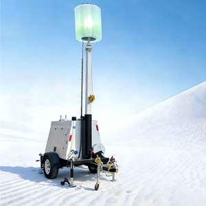 Tour d'éclairage mobile à générateur diesel avec mât de levage de 9 m et lampes au halide métallique de 3000 W pour les opérations de sauvetage d'urgence - Product Image 2