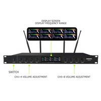 Système de microphone sans fil UHF professionnel à 8 canaux pour karaoké, microphone dynamique