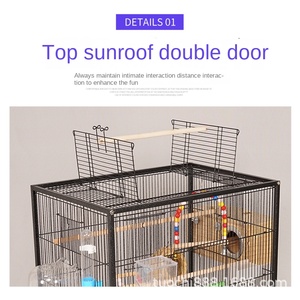 Cage à oiseaux en métal haut de gamme pour la maison, cage en fil métallique pour perroquets, grande villa pour oiseaux - Product Image 4