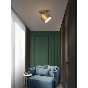 โคมไฟเพดานสไตล์นอร์ดิกที่ทันสมัยเรียบง่ายทำจากทองแดงทั้งหมดสำหรับระเบียงทางเดินห้องโถงห้องแต่งตัวแบบวอล์กอินห้องโถงทางเข้า - Product Image 1