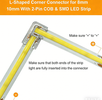Conector LED en Forma de L de 8mm y 10mm, sin Soldadura, 90 Grados, Venta al Por Mayor ° Conector para Tira de LED SMD COB