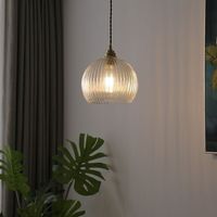 Lámpara Colgante Minimalista Japonesa Nórdica Retro con Pantalla de Vidrio, Estilo Americano de Una Sola Cabeza, para Mesa de Comedor o Barra de Cocina