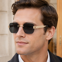 Lunettes de soleil Partagas pour hommes, style professionnel, logo personnalisé, sans monture, verres taillés en diamant, protection UV400
