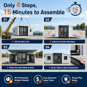 Nouvelle conception de maison extensible à double aile de 20 pieds et 40 pieds, maison préfabriquée modulaire avec maisonnette de luxe de 40 pieds pour <span class=keywords><strong>location</strong></span> Airbnb - Product Image 3