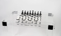 Table de jeu de backgammon en acrylique à charnière en laiton sur mesure avec 4 pieds amovibles table d'échecs haut de gamme en lucite