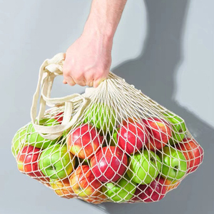 Tas <span class=keywords><strong>Belanja</strong></span> Jaring Katun Moq Kecil, Dapat Digunakan Kembali, Portabel, Dapat Dicuci, Tas Selempang untuk Penyimpanan Perjalanan dan Berkemah di Luar Ruangan - Product Image 3