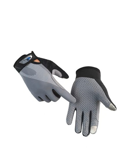 Microfibre de soie glacée doigt long gris