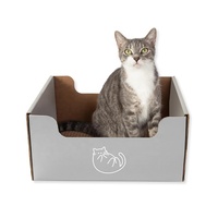 Kunden spezifische Wellpappe Cat Scratch House Druck karton Papier Cat Playhouse mit Scratcher Container für Katzen Pet Paper House