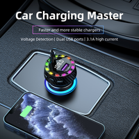 Transmetteur FM BT5.3 Lecteur MP3 de voiture PD 3.0 30W + Port USB-C 3.1A OTP OVP Chargeur de voiture Lumières colorées