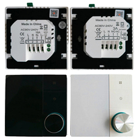 Thermostat numérique intelligent pour ventilo-convecteur avec commande par bouton, compatible Tuya Wifi Modbus, ventilateur 3 vitesses, vanne 2 voies