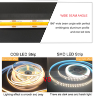 DC12V 24V Lumen Tinggi Dimmable Fleksibel Led Strip Cahaya COB 352 LEDS/M 8Mm COB Led Strip Cahaya 3000K 4000K 6000K