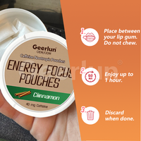 Pochettes de caféine personnalisées Geerlun OEM – Boost d'énergie et de concentration sans sucre – Fabricant de sachets oraux de caféine nootropique