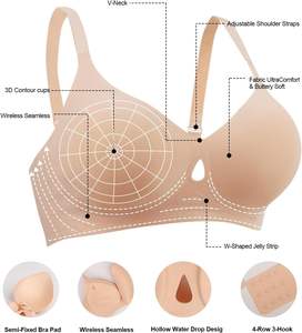 Soutiens-gorge pour femmes <span class=keywords><strong>sans</strong></span> armatures, soutien-gorge push-up à couvrance totale, soutien-gorge de tous les jours <span class=keywords><strong>sans</strong></span> coutures, confortable, soutien-gorge T-shirt - Product Image 6