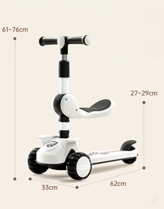 Patinete Infantil Flash Wheel con Tres <span class=keywords><strong>Ruedas</strong></span> de PU, Asiento Plegable, Altura Ajustable, Multifuncional, para Niños - Product Image 6