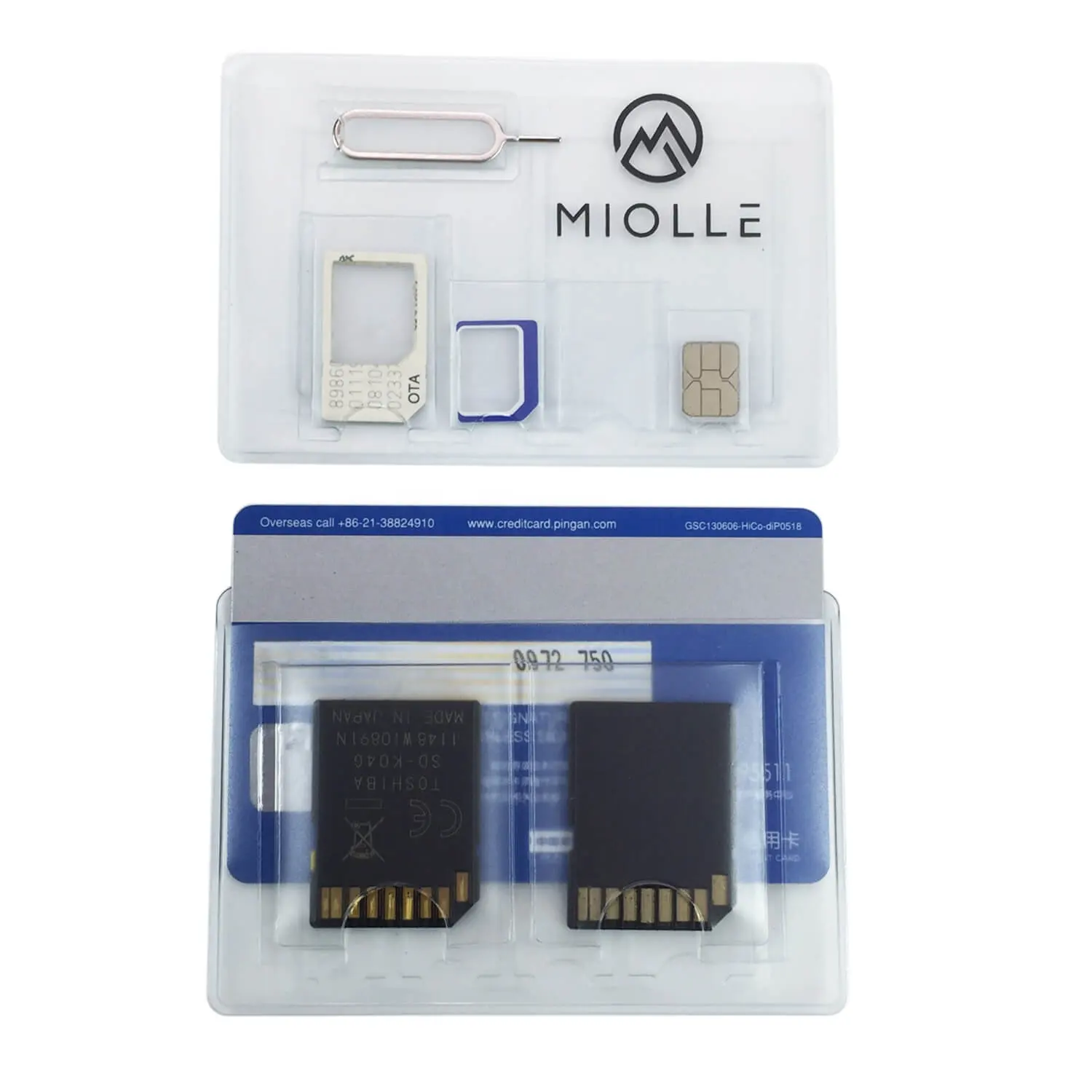 Customized Plastic SIM Card Card Holder, PVC Credit Card Sleeve, SD Card Case